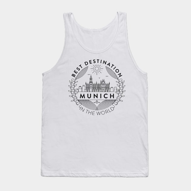 Munich Minimal Badge Design Tank Top by kursatunsal